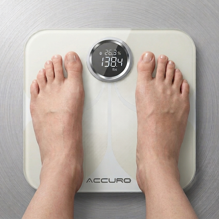 Feet standing on the FL301 scale